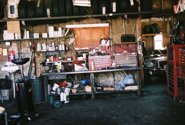 Cluttered garage